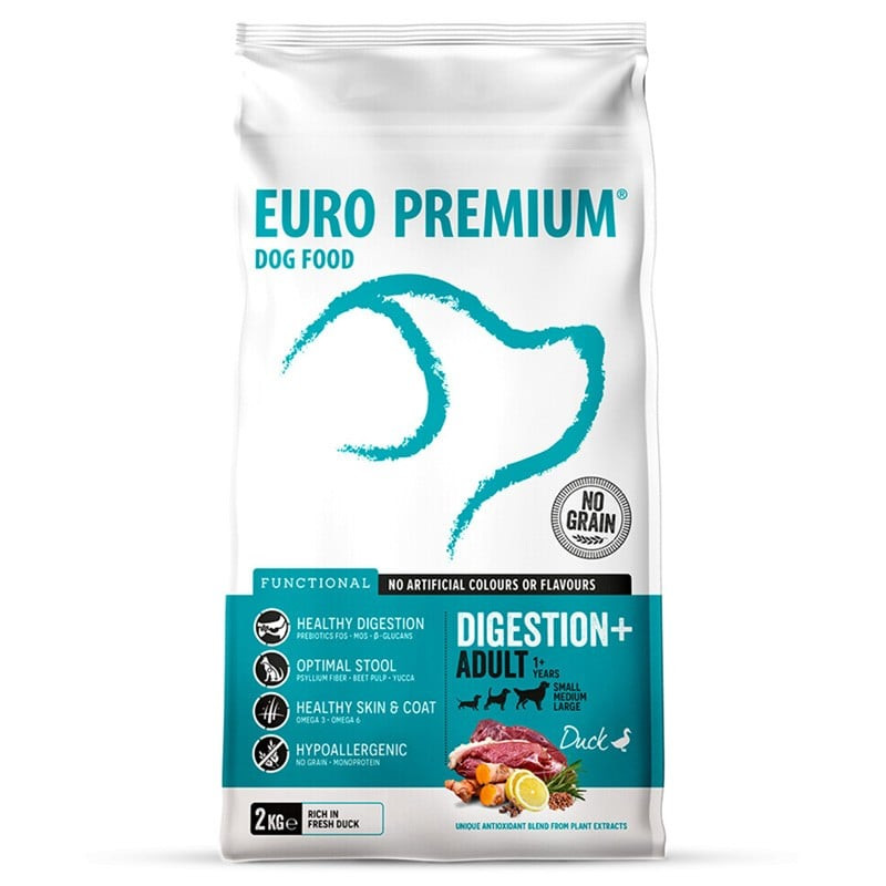 Euro Premium Adult Digestion - sucha karma dla psa z kaczką wspomagająca trawienie 2 kg