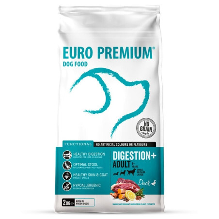 Euro Premium Adult Digestion - sucha karma dla psa z kaczką wspomagająca trawienie 2 kg