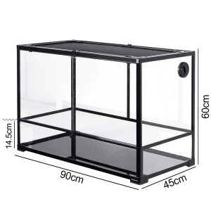 Repti-Zoo Glass Terrarium 90x45x60cm - szklane terrarium z metalową siatką