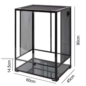 Repti-Zoo Glass Terrarium 60x45x90cm - szklane terrarium z metalową siatką