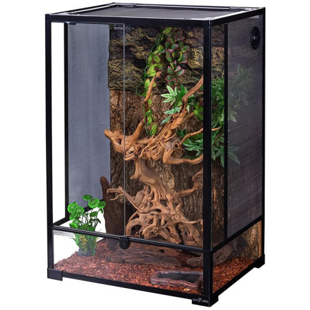 Repti-Zoo Glass Terrarium 60x45x90cm - szklane terrarium z metalową siatką – komfortowa i bezpieczna hodowla bez komplikacji