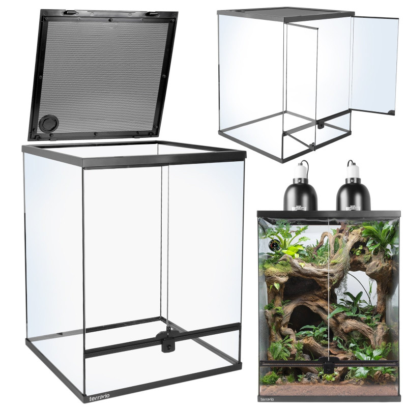Terrario Oasis Verde 30 - terrarium 45x45x60 z zestawem – idealne warunki dla tropikalnych gadów i płazów