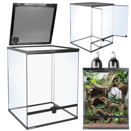 Terrario Oasis Verde 30 - terrarium 45x45x60 z zestawem – idealne warunki dla tropikalnych gadów i płazów