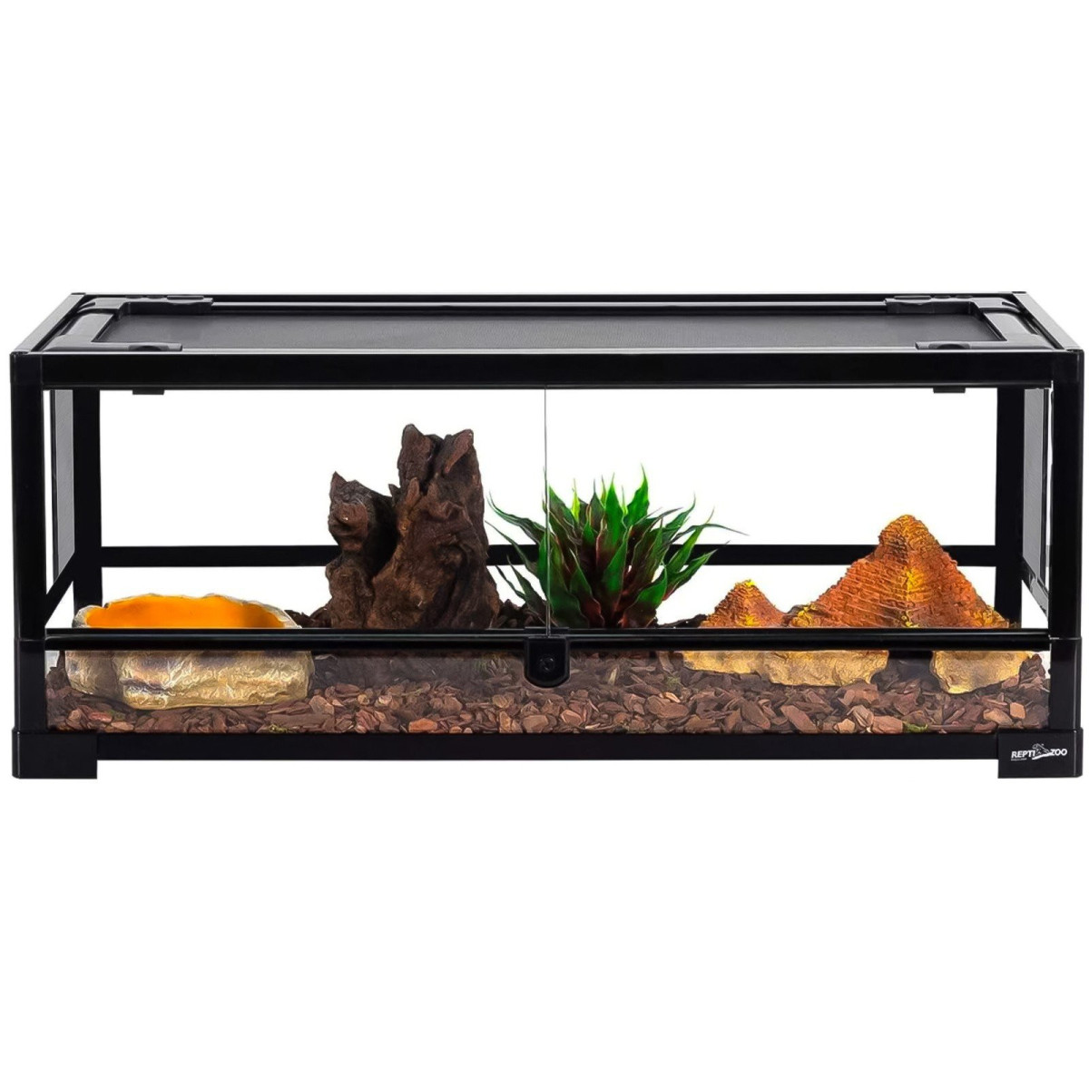 Repti-Zoo Glass Terrarium 60x45x32cm - szklane terrarium z metalową siatką dla bezstresowej hodowli