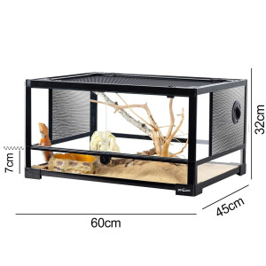Repti-Zoo Glass Terrarium 60x45x32cm - szklane terrarium z metalową siatką