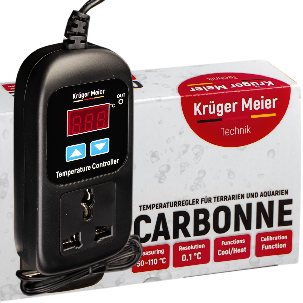 Kruger Meier Carbonne - termostat elektroniczny – precyzyjna kontrola temperatury dla akwariów i terrariów