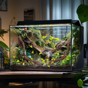 Terrario – Sztuczna Gałąź z Liśćmi do Terrarium – 75 cm