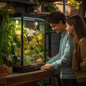 Terrario – Sztuczna Roślina do Terrarium – Monstera Wisząca – 70 cm