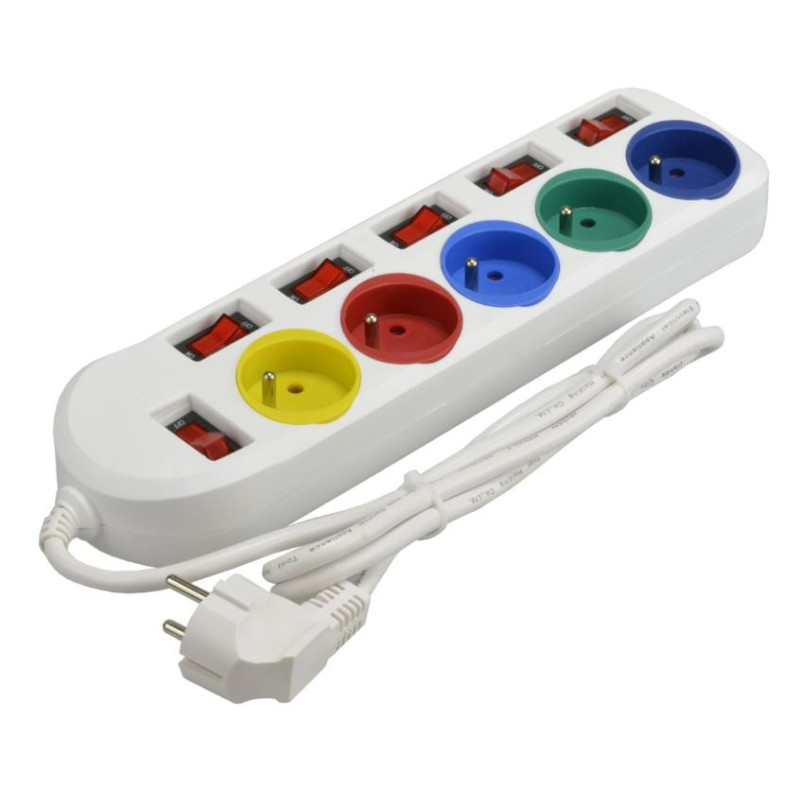 Listwa zasilająca 1,5m - 6 wyłączników