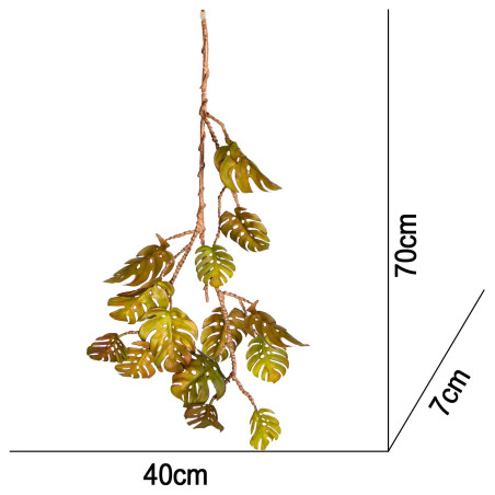 Terrario – Sztuczna Roślina do Terrarium – Wisząca Monstera 70 cm