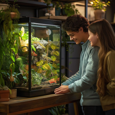 Terrario – Sztuczna Roślina do Terrarium – Wisząca Monstera 70 cm